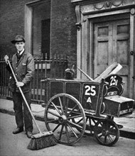 Road sweeper, London, 1926-1927. Artist: Unknown