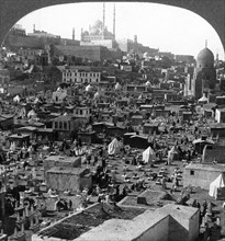 'Citadel and Mohammed Ali Mosque beyond Bab-el-Wezir cemetery, Cairo, Egypt', 1905.Artist: Underwood & Underwood