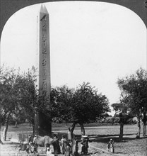 The obelisk of Heliopolis, Egypt, 1905.Artist: Underwood & Underwood