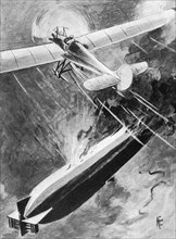 'How Sub-Lieutenant Warneford won his VC', 7 June 1915, (1920). Artist: Unknown