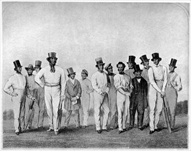 The English cricket eleven of 1846 (1912). Artist: Unknown