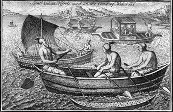 Small vessel used on the coast of Malabar (Cochin), India, c18th century. Artist: Unknown