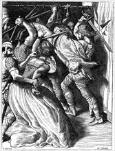The Murder of Cenulph (d821), King of Mercia, 19th century. Creator: W Small.