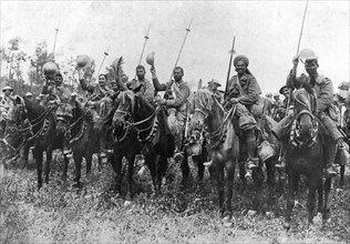 Indian cavalry after their charge, Somme, France, First World War, 14 July 1916, (c1920). Artist: Unknown