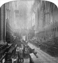 Interior of Westminster Abbey, London, late 19th century.Artist: Underwood & Underwood