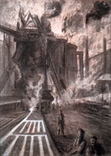'Tapping a Blast Furnace', (c1920). Artist: Arthur Garratt