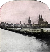 The Bridge of Boats across the Rhine, Cologne, Germany, early 20th century. Artist: Unknown