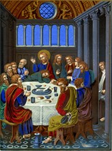 Representation of 'The Last Supper' on enamelled copper, 16th century (1849).Artist: Franz Kellerhoven