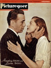Humphrey Bogart (1899-1957) and Lauren Bacall (b1924), American actors, 1946. Artist: Unknown