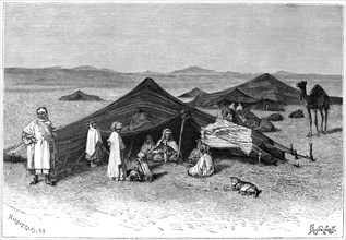 Nomad encampment, Sahara, c1890. Artist: Hildibrand