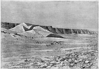 Cliffs of the Igharghar, taken from the north of Temassinin, c1890. Artist: Armand Kohl