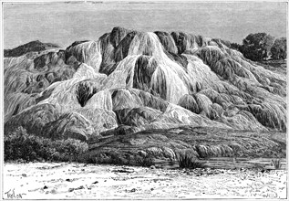 Petrified cascade of Hammam el Meskoutine, Algeria, c1890.Artist: Hildibrand
