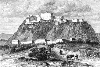 The Potala palace in Lhasa, Tibet, in the 17th century, (c1890). Artist: Unknown