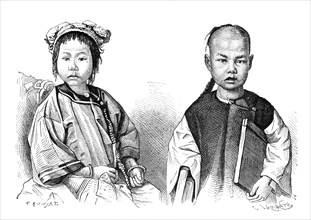 Chinese children, c1890.Artist: Laplante