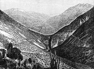 Ascent of the Cumbre, Chile, 1895. Artist: Unknown