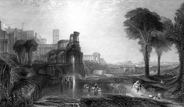 'Caligula's Palace and Bridge', 19th century.Artist: E Goodall