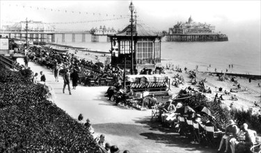 The bandstand and pier, Eastbourne, East Sussex, early 20th century.Artist: E Dennis