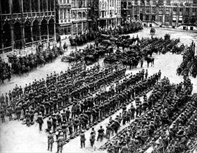 The German army in Brussels, First World War, 1914. Artist: Unknown