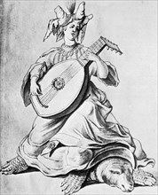 A woman playing a stringed instrument, early 17th century (1926). Artist: Unknown