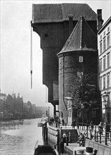 The old Krantor (Crane Gate) on the river Mottlau, Gdansk, Poland, 1926. Artist: Unknown