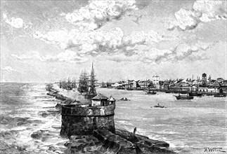 The port of Recife, Brazil, 1895. Artist: Unknown