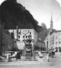 The Pferdeschwemme (horse well), Salzburg, Austria, c1900s.Artist: Wurthle & Sons