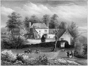 The Château d'Hougoumont, Belgium, 19th century.Artist: Loux