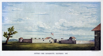 Sutter's Fort, Sacramento, California, 1847 (1937).Artist: Snyder