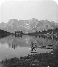 Misurina Lake, Sorapiss Peaks and the Dolomites, Italy, c1900.Artist: Wurthle & Sons