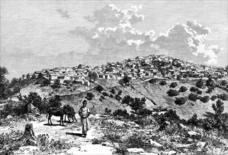 A Kabyle village, North Africa, 1895.Artist: Meunier