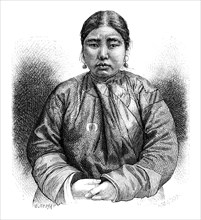 An Ainu girl, Japan, 1895.Artist: E Ronjat