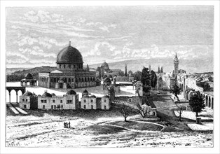 Omar's Mosque, Jerusalem, Israel, 1895.Artist: Armand Kohl