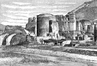 The ruins of the basilica at Pergamon, Turkey, 1895. Artist: Unknown