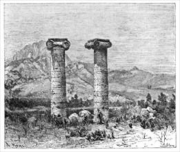 Columns of the Temple of Cybele, Sardes (Sardis), Turkey, 1895. Artist: Unknown