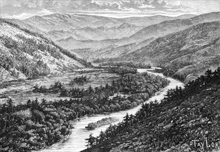 The Bukhtarma valley in the Altay Mountains, 1895. Artist: Unknown