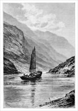 The Upper Yangtze river, China, 1895.Artist: Charles Barbant