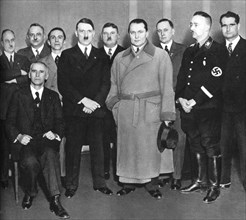 Adolf Hitler (1889-1945) with other members of the Nazi Party, 1933. Artist: Unknown