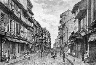 A street in Bombay, India, 1895. Artist: Unknown
