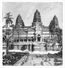 Th chief façade of the temple at Angkor-Wat, Cambodia, 1895. Artist: Unknown