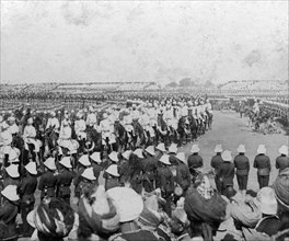 The Imperial Cadet Corps escorting their majesties into the Durbar arena, Delhi, India, 1903.Artist: HD Girdwood