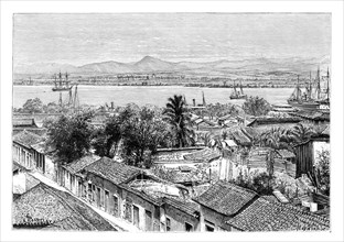 General view of Santiago, Cuba, c1890.Artist: Maynard
