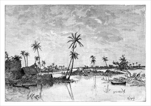 'Indian settlement on the Islands of San Blas Bay', c1890. Artist: Unknown