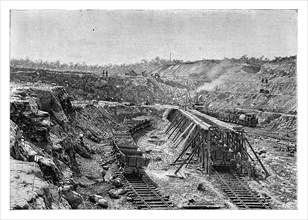 The Panama Canal under construction, c1890. Artist: Unknown