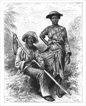 'Snake Catcher and Charcoal Girl, Martinique', c1890. Artist: Unknown
