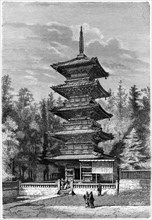 Buddhist temple, Nikko, Japan, 1895.Artist: Hildibrand