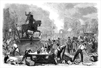 Reform riots in Queen's Square, Bristol, 1831 (c1895). Artist: Unknown