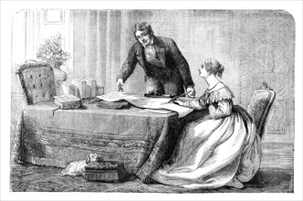 Lord Melbourne (1779-1848) instructing a young Queen Victoria 1819-1901), 1837 (c1895). Artist: Unknown