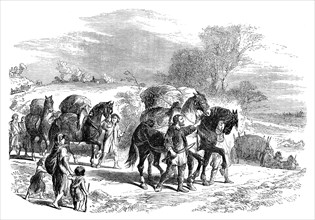 Carrying bread to London on pack-horses, c1895. Artist: Unknown