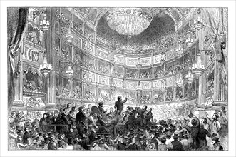 A meeting of the Anti-Corn Law League in Drury Lane Theatre, London, 1838 (c1895). Artist: Unknown