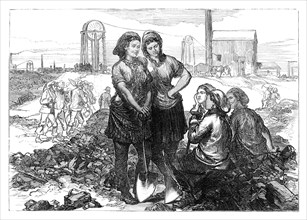 Work girls at the Wigan Collieries, late 19th century. Artist: Unknown